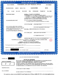 Certificate of Vessel Title