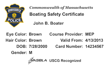 Massachusetts safety education card