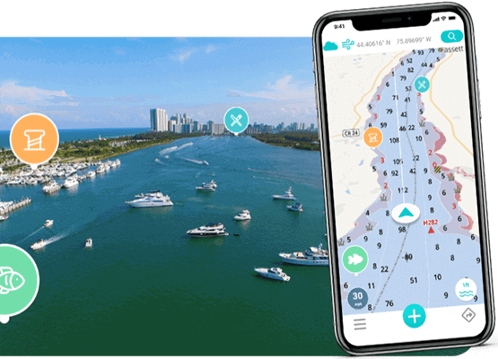 Waave boating app on mobile phone