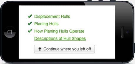 Course outline displaying progress