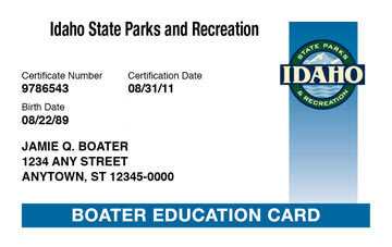 Idaho Boater Education Card