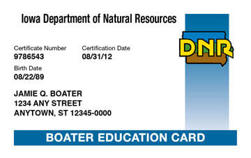 Iowa Watercraft Safety Certificate