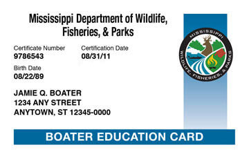 Mississippi Boating Safety Certificate