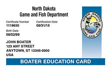 North Dakota Boater Education Card