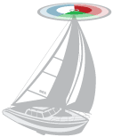 a sailboat with tricolor lights; white, green, and red
