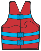 a red PFD lifejacket