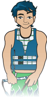 man wearing a personal flotation device; type V special use device