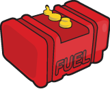 red container for fuel