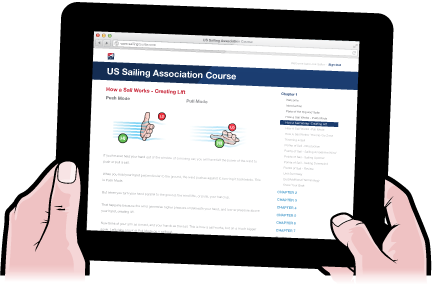 US Sailing Association Course on tablet