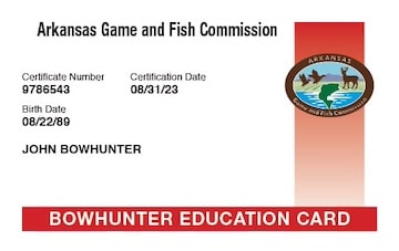 Arkansas safety education card