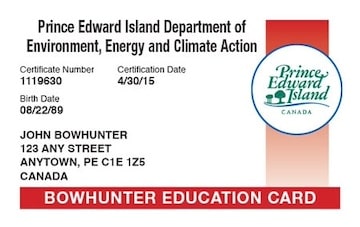 Prince Edward Island safety education card