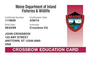 Maine safety education card