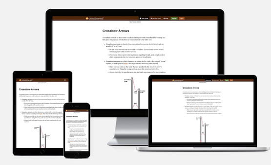 Crossbow course displayed on various devices