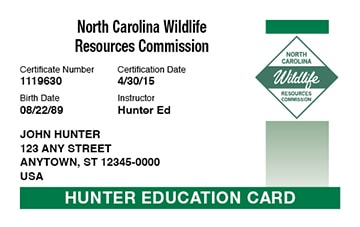 North Carolina Hunting License