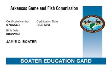 Arkansas Boater Education Card