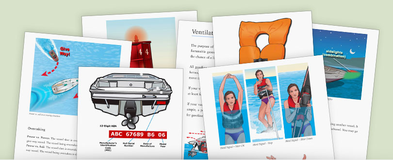pages from a boater safety handbook