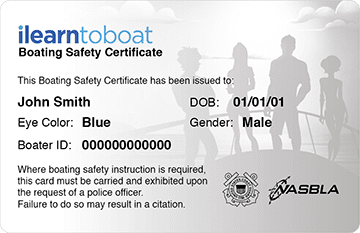 Boating safety education card