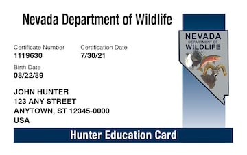 Nevada Hunter Education Card