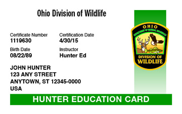 Ohio Hunter Education Card
