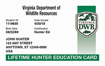 Virginia Hunter Education Card