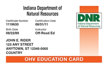 Indiana safety education card