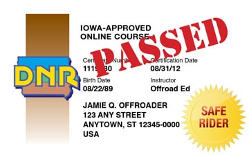 Iowa safety education card
