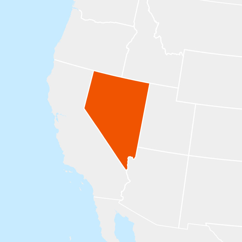 The state of Nevada highlighted within a larger map