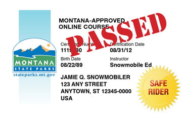 Montana safety education card